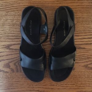 Easy Spirit Black Leather Sandals